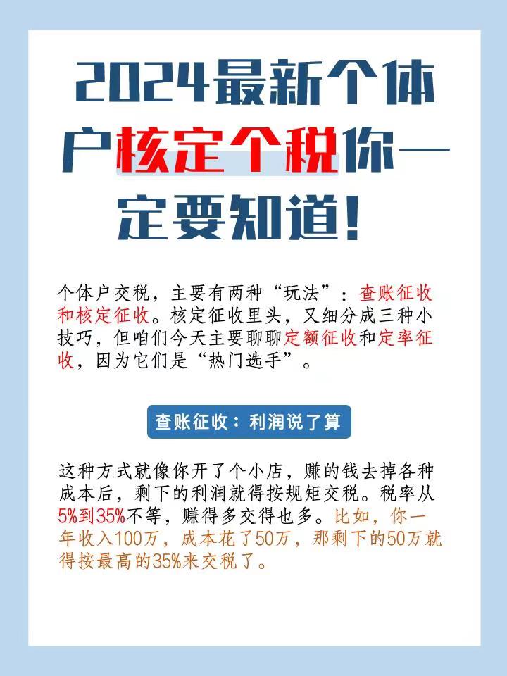 大兴2024最新个体户核定个税你一定要知道！